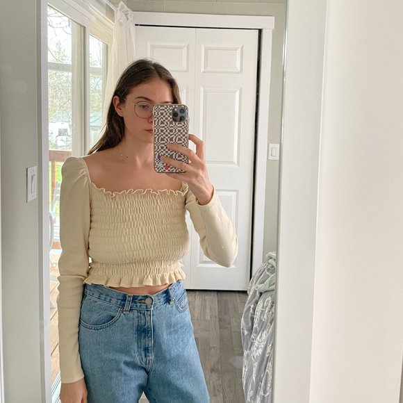 Lisa Says Gah Tops - Lisa Sahs Gah - Sophie Smocked Cropped Top